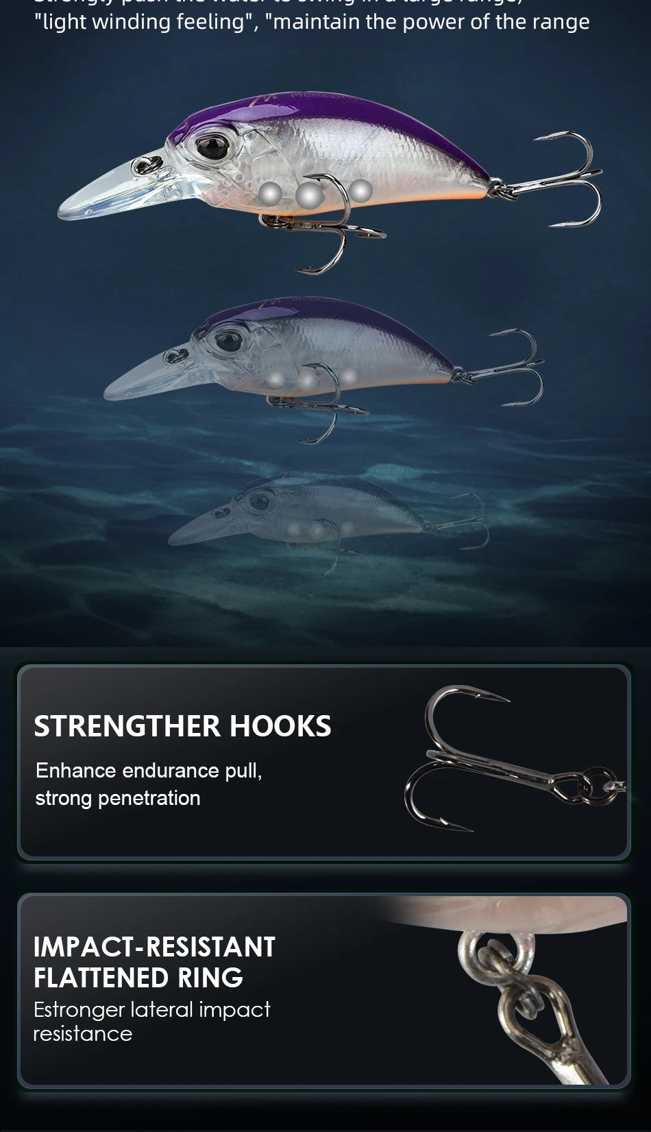 MEREDITH M65 Crankbait Flotante | 14g | 11 Colores | Profundidad 2-2.5m | Bass | Wobbler Profesional - Firu Total Sales