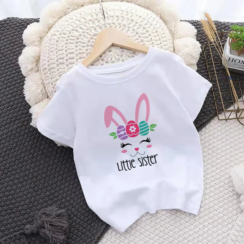Camiseta de Pascua para Niños | Diseño Conejo | Hermanos a Juego
