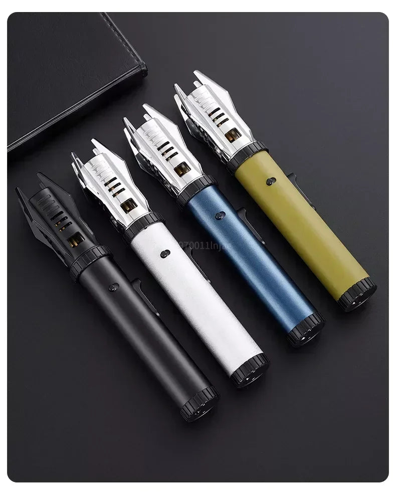 Planet Lightsaber Metal Outdoor Windproof Turbine Torch Jet Lighter BBQ Welding Cigar Tool Butane Gas Lighter 360° Gun