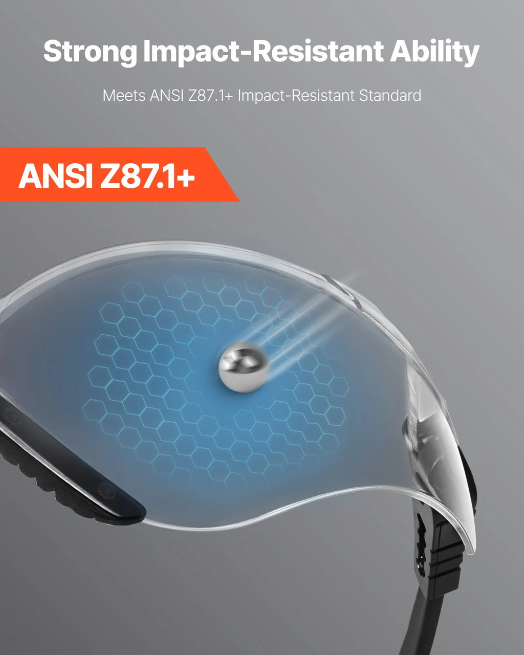 Safety Glasses, Anti-Fog And Scratch-Resistant Clear Lens, Safety Goggles With Adjustable Length And Angle, ANSI Z87.1+