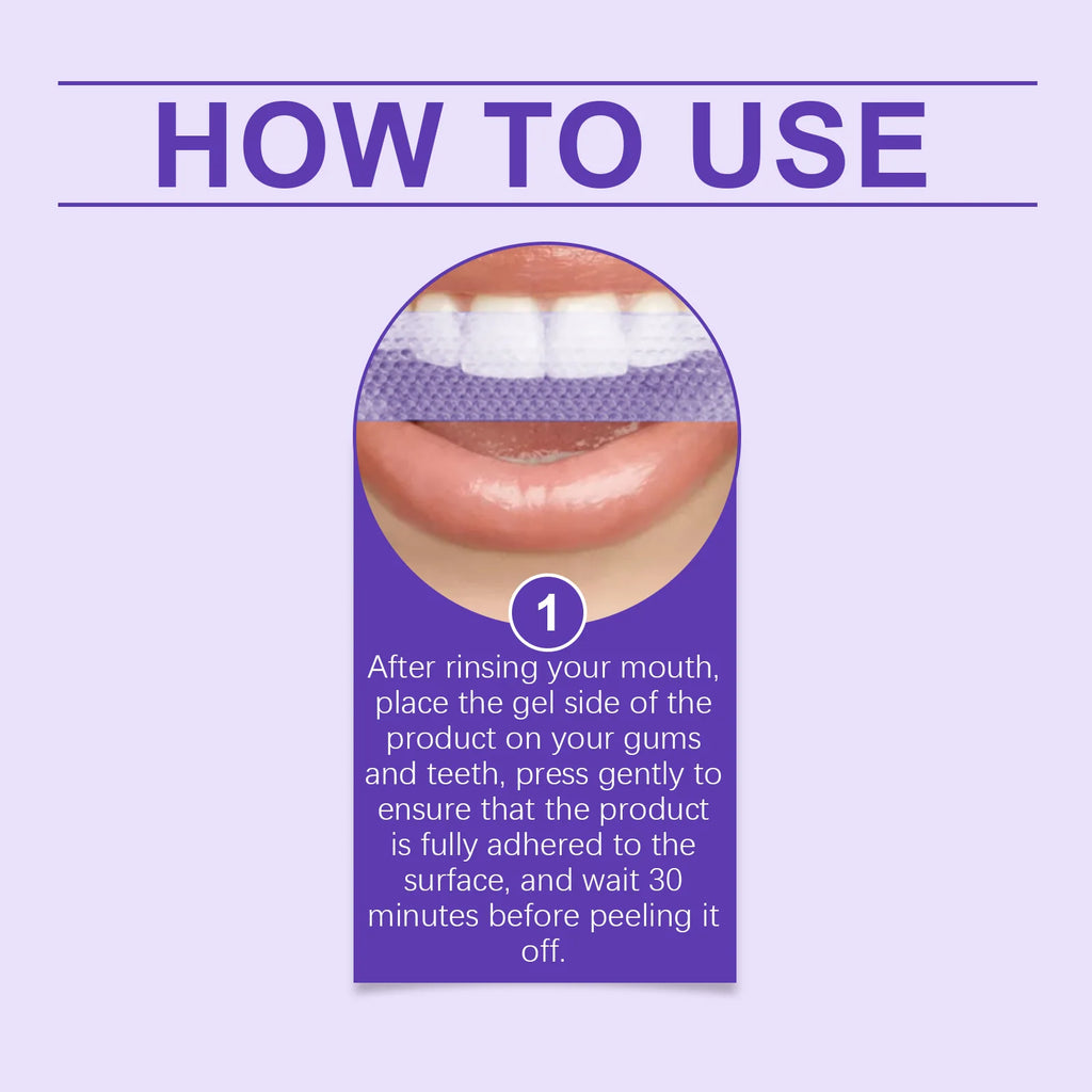 Purple Teeth Whitening Strips Brighten Tooth Remove Plaque Stain Cleaning Oral Hygiene Reduce Sensitivity Bleaching Dental Tools