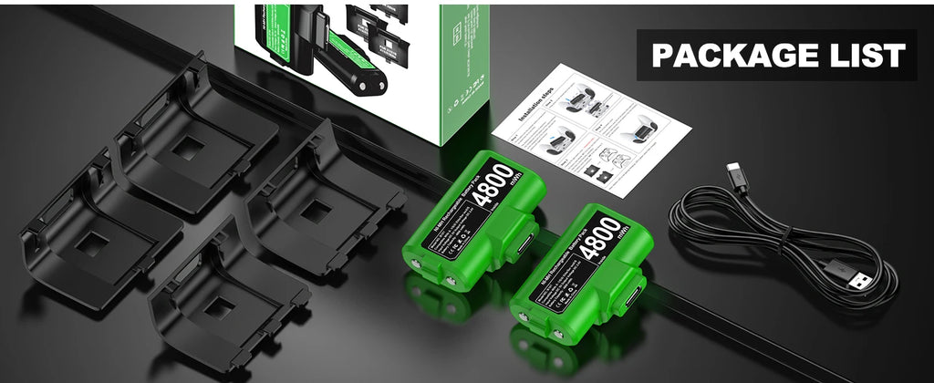 BEBONCOOL Batería Recargable NI-MH + Cable USB-C | Control Xbox One X/S/Elite | Juega y Carga