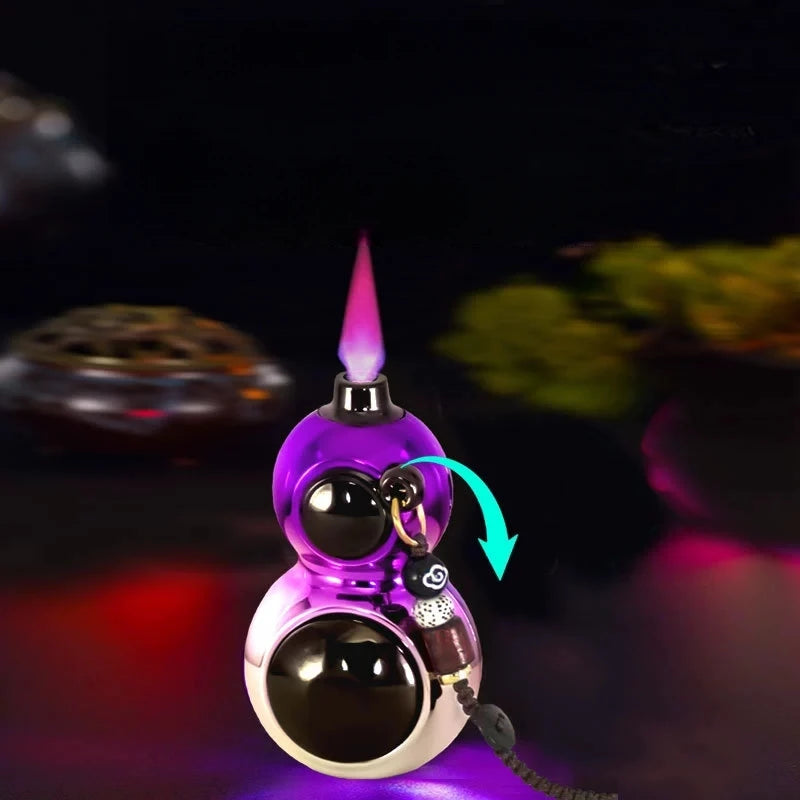 New Rotating Gourd Windproof Direct Charge Lighter Inflatable Arm Play Portable Windproof High Beauty Lighter Smoking Gift