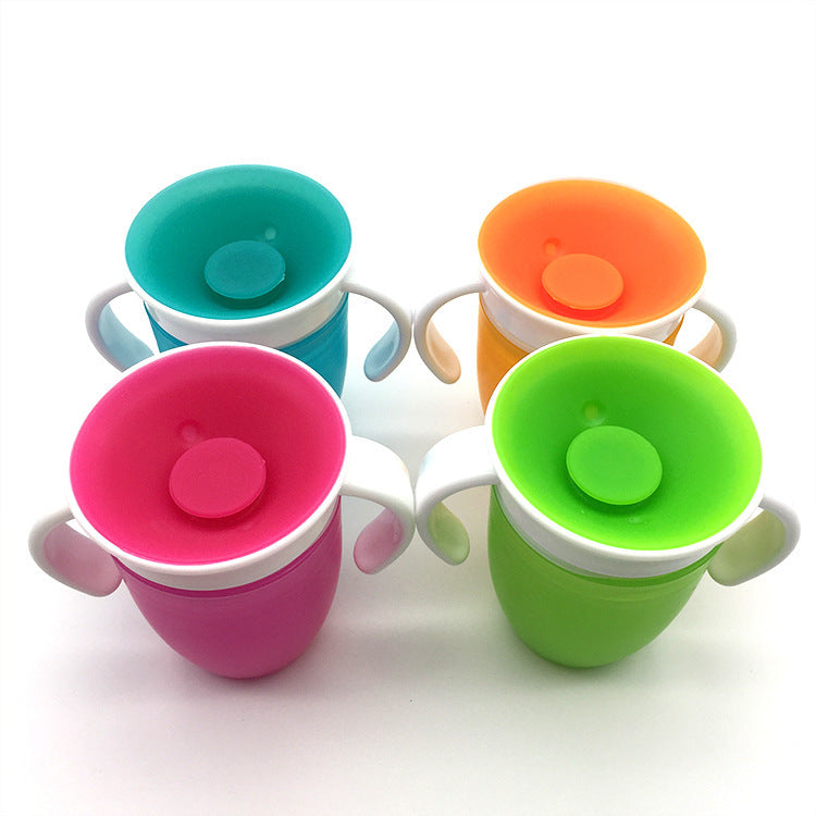 Vaso de Aprendizaje 360° con Doble Asa para Bebé | Tapa Flip | Antiderrame 🍼