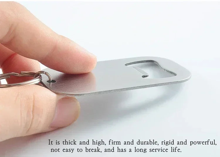 Metal Portable Creative Stainless Steel Bottle Opener Keychain Soda Drink Starter Portable Bottle Openers Bar Key Chain Pendant