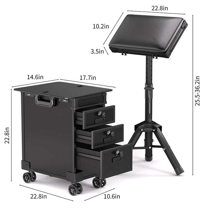 TAIDU Suitcase Tattoo With Three Drawers Luggage Case Composite PU ABS Traveling Case Large Storage Space Tattoo Equipment