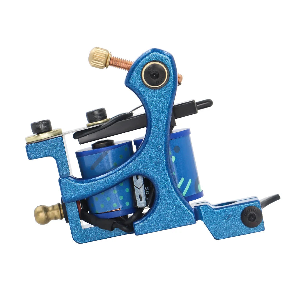 Professional Coil Tattoo Machine Gun 10 Wraps Cast Iron Tattoo Coil Machine for Tattoo Liner and Shader Traditional Tattoo Gun