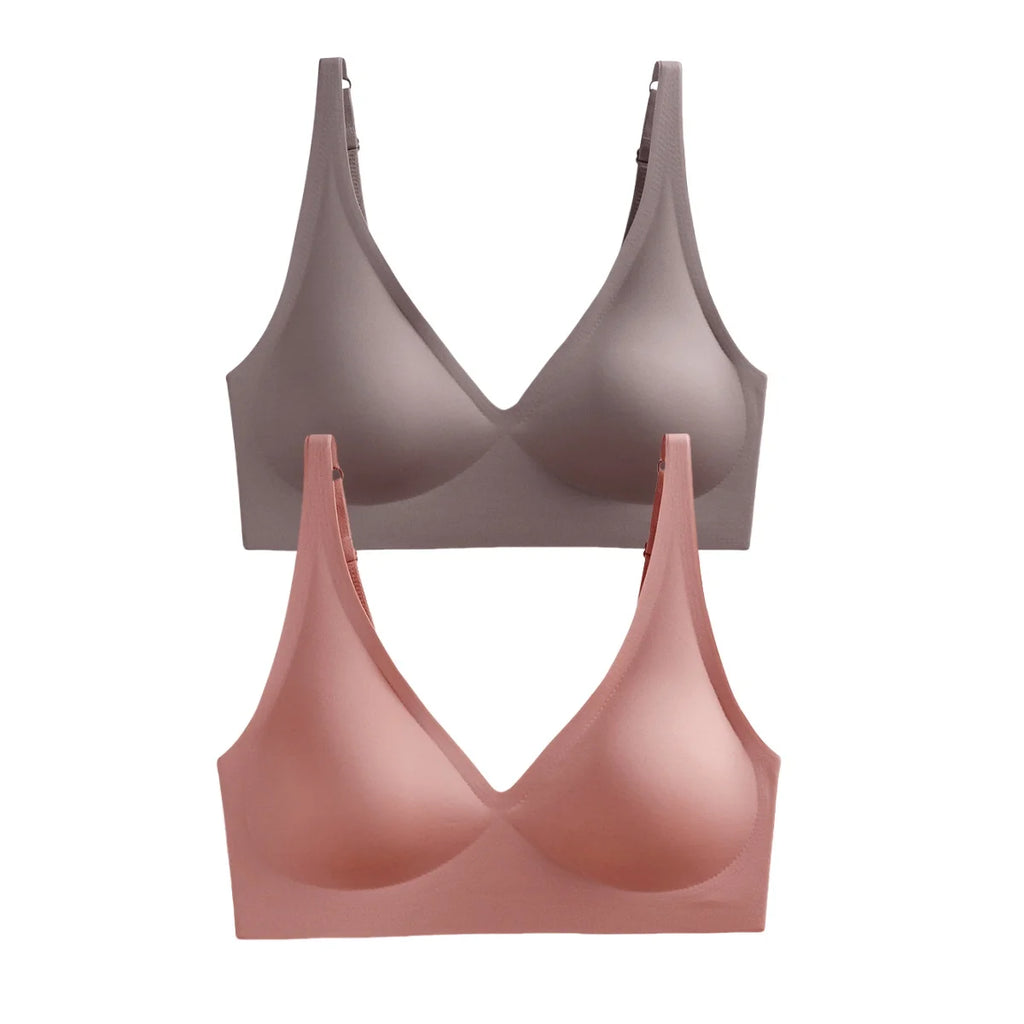 2Pcs/Set Seamless Bras For Women Wireless Underwear Push Up Brassiere Soft Padded Intimates Female Sexy Lingerie Sleepwear S-XXL