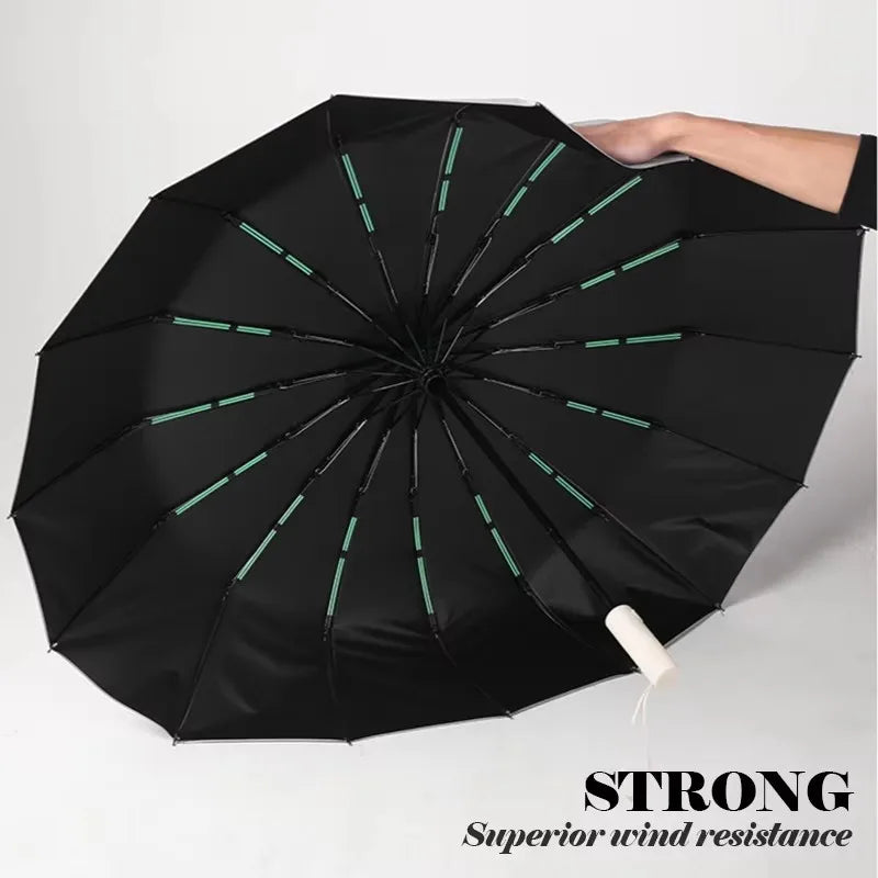 24 Bones Rain Guard Automatic Folding Durable Wind Reinforced Sun Protection Blackout