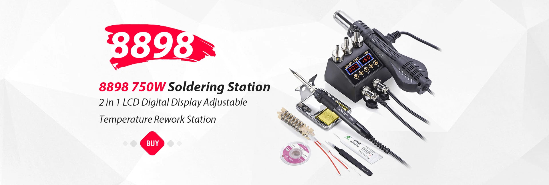 JCD 80W Electric Soldering Iron Kit LCD Display Temperature Adjustable 220V 110V With Solder Paste Iron Tips Welding Tools Set
