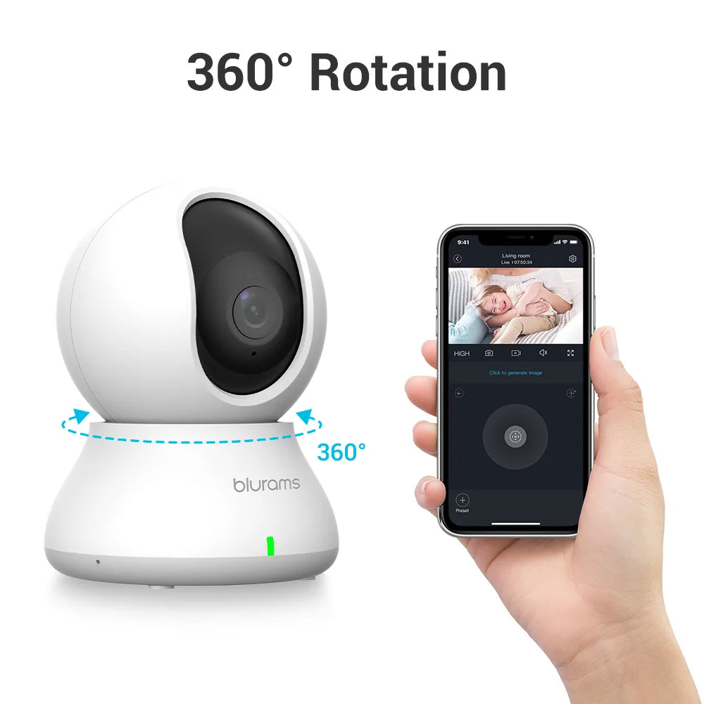 Baby Monitor Camera 2K HD | Motion Detection + Two-Way Audio | Easy Setup | Night Vision