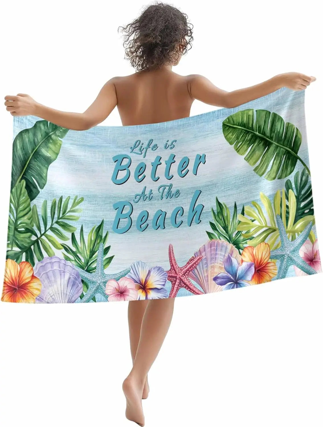 Toalla de Playa Microfibra Diseño Océano - Sin Arena, Secado Rápido Hombre y Mujer