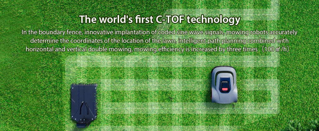 C-TOF Robot Lawn Mower Redkey MGC1000 Lawn Mower Robot Cable Break Detection Climbing Capacity 45% App Control Mowing Robot