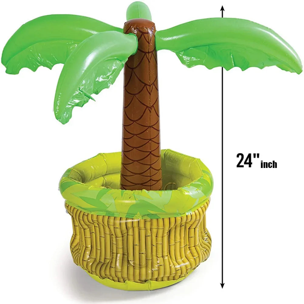 1/2PCS Inflatable Palm Tree Ice Bucket Bear Cooler Drink Holder Hawaiian Birthday Decoration Summer Beach Pool Party Accessories
