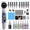 Tattoo gun kit, complete tattoo gun set, including 20 tattoo cartridge needles and 11 colors of tattoo ink, suitable for tattoo beginners and tattoo artists