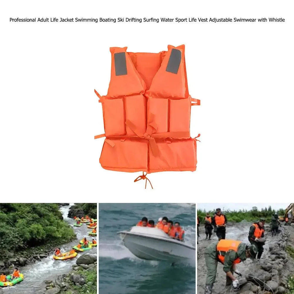 Safety Life Vest Swimming Jacket With Whistle Drifting Swimming Buoyancy Jacket Water Sports Survival Vest For Adults Swimming