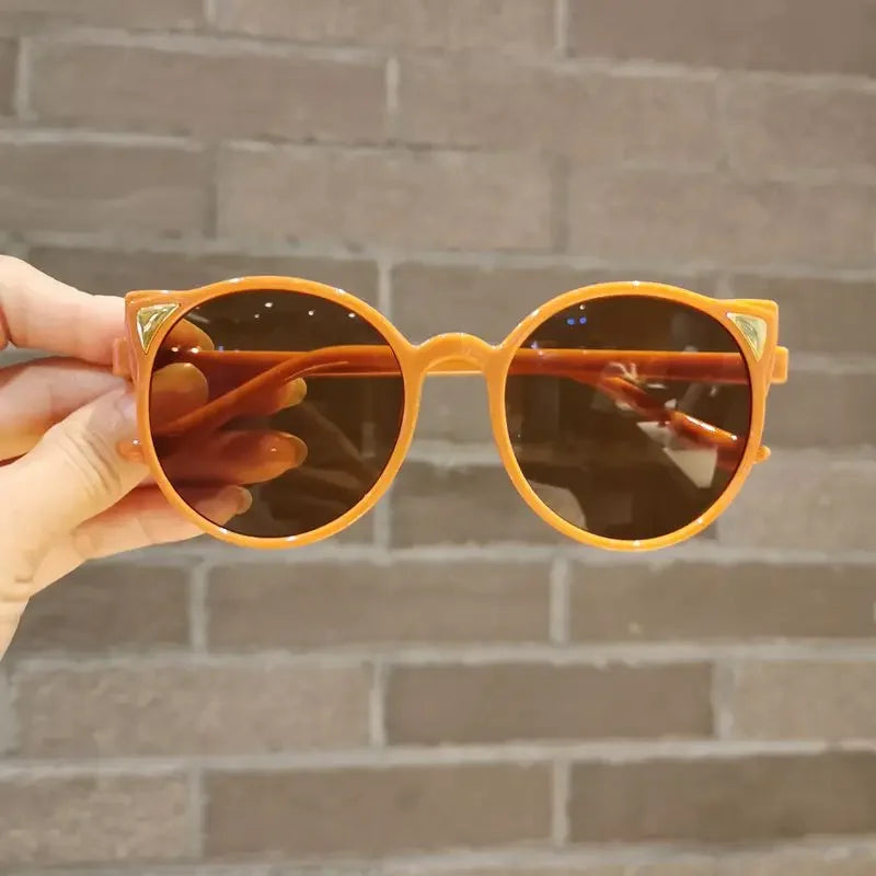 Girls Boys Cute Animal Cartoon Ears Sunglasses Outdoor Sun Protection Children Lovely Vintage Sunglasses Protection Classic Kids