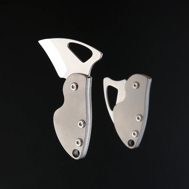 TC4 Titanium Alloy Woodpecker Folding Knife EDC Portable Keychain 7CR Steel Blade Knife Express Unpacking Pocket Knife EDC Tool
