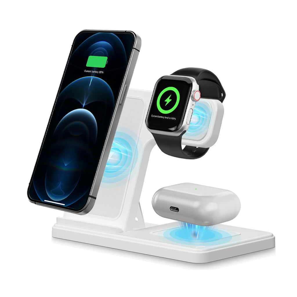 18W Foldable 3-in-1 Wireless Charging Station | iPhone 16/15/14/13 + Watch + AirPods