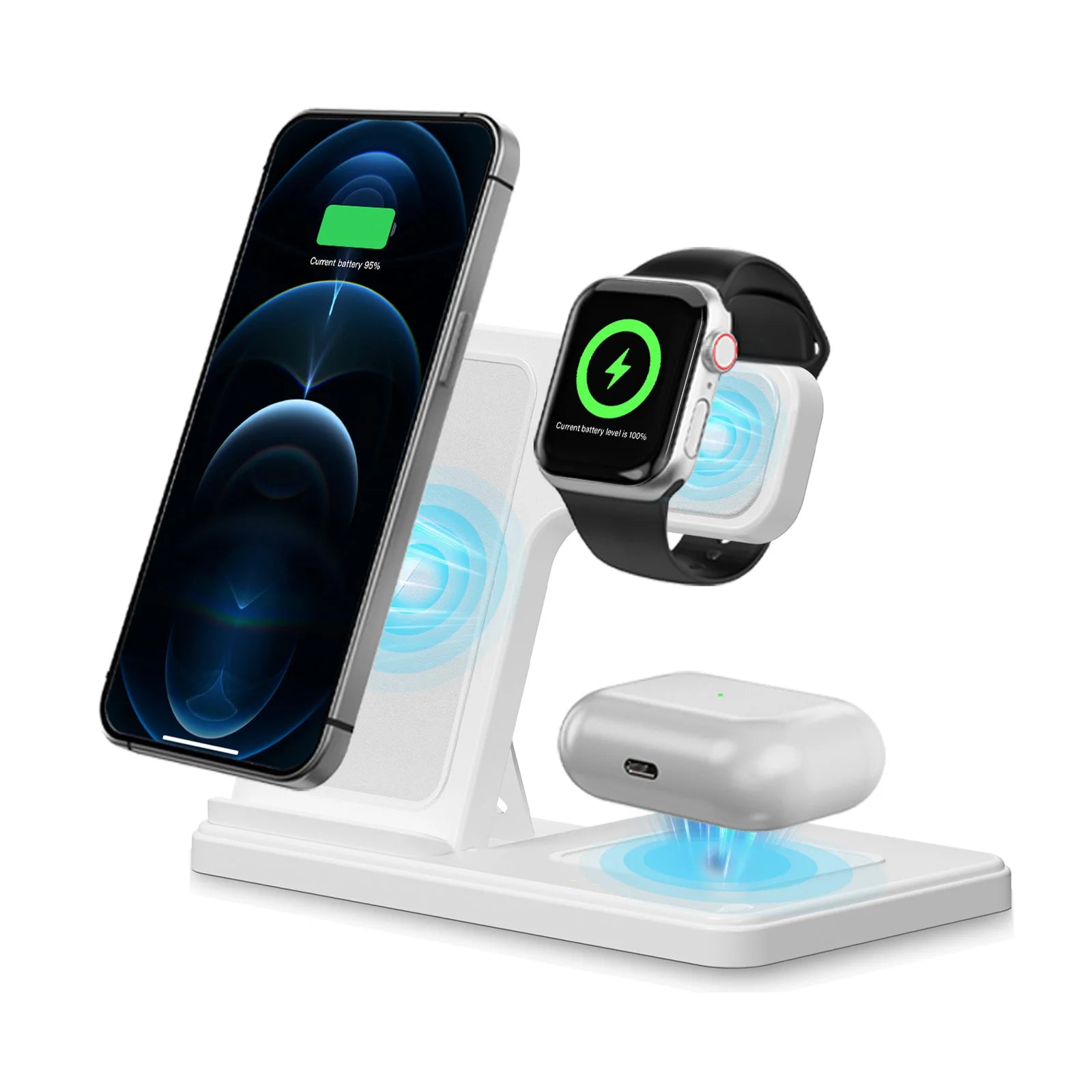 18W Foldable 3-in-1 Wireless Charging Station | iPhone 16/15/14/13 + Watch + AirPods
