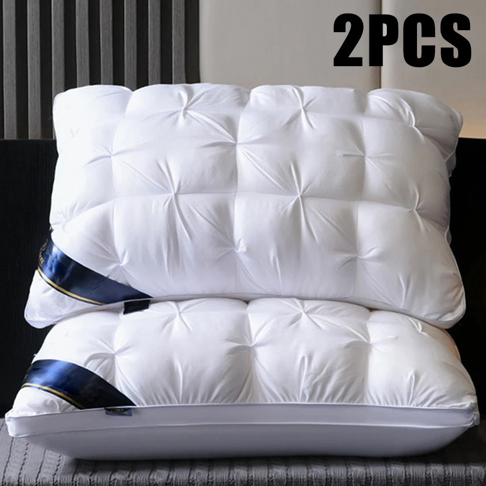 2PS Pillow Set, Soft Support Pillows for Beds, Double Set, Hotel Series Standard, Suitable for Back, Stomach or Side Sleepers