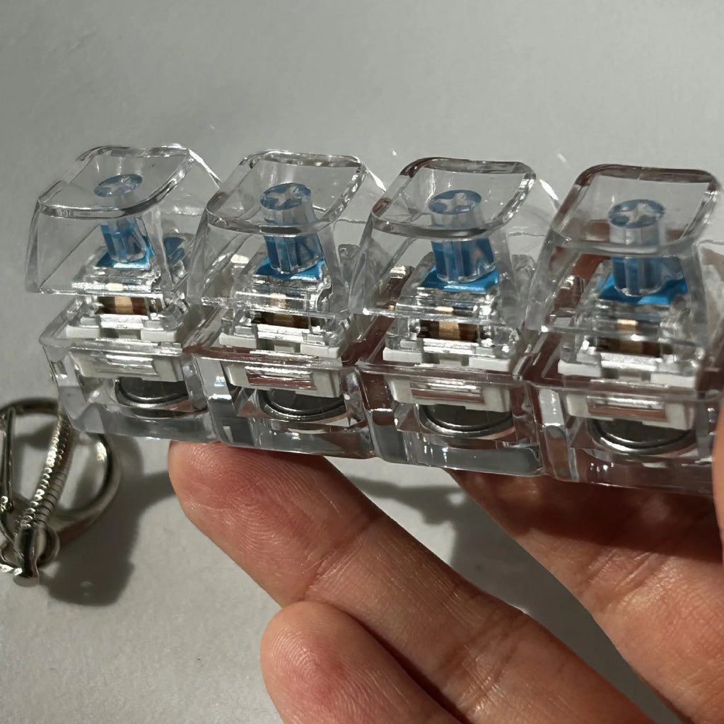 Crystal Keycap Key Bag Pendant Key Height Decompression Toy Luminous Transparent Shaft Decompression Toy Holiday Gift For Friend