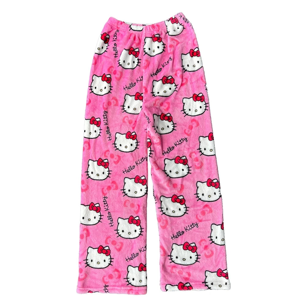 Pijama Hello Kitty Y2K para Mujer | Franela Suave | Pantalon de Casa Cartoon 💕 - Firu Total Sales