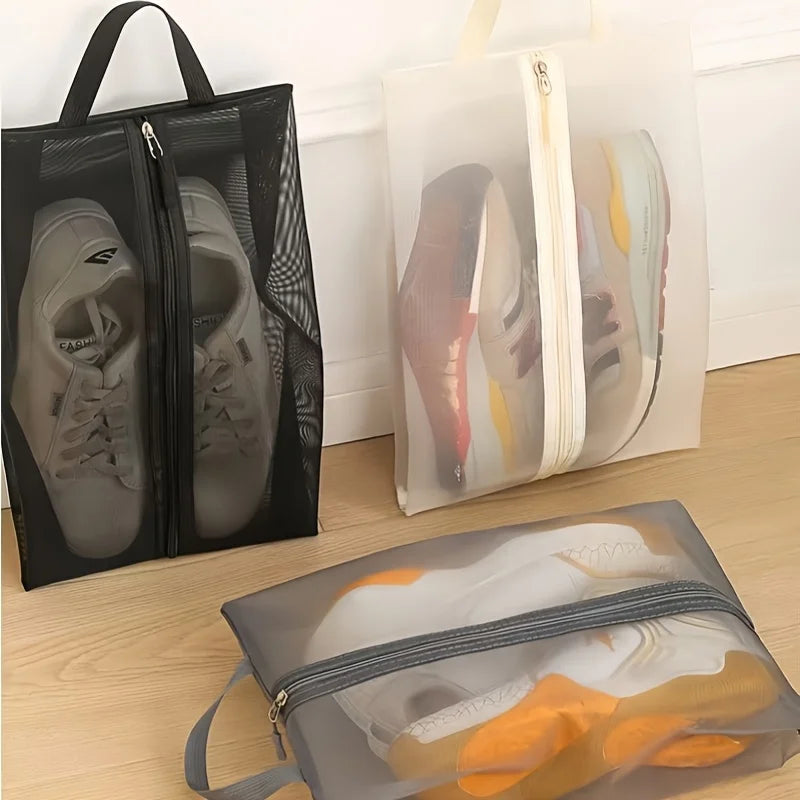 1pc Foldable Breathable Mesh Shoe Bags -Large Capacity Shoe Organizer for Gym, Travel, Beach, Makeup & Toiletries Storage