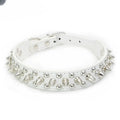 Adjustable Leather Pet Dog Collar Neck Strap Supplies PU Leather Punk Rivet Spiked Dog Collar Pet Collars for Small Dog Cat