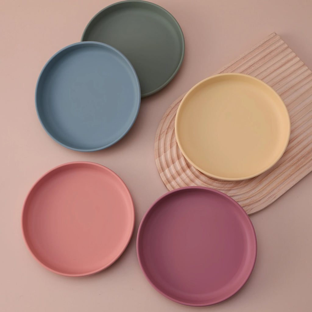 Plato de Silicona Antideslizante Color Kids para Bebé | Sin BPA | Alimentación 🍼
