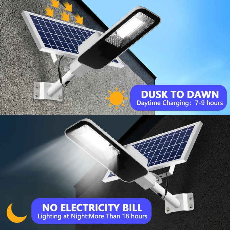 Luz Solar Exterior 200W YQCHEZI | 6000mAh | Automática Crepuscular | IP65 Garaje y Jardín - Firu Total Sales