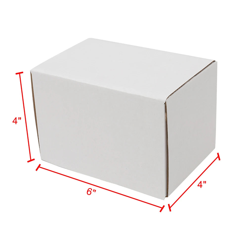 6x4x4 Shipping Boxes Set of 50,White Corrugated Cardboard Box for Mailing Packing Gifts Small Business