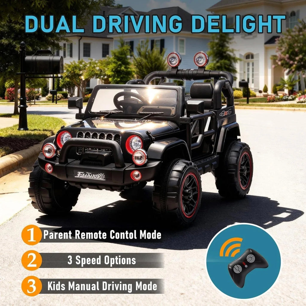 Carro Eléctrico 2 Asientos 24V para Niños | Control Padres | Bluetooth | 3-8 Años 🚗 - Firu Total Sales