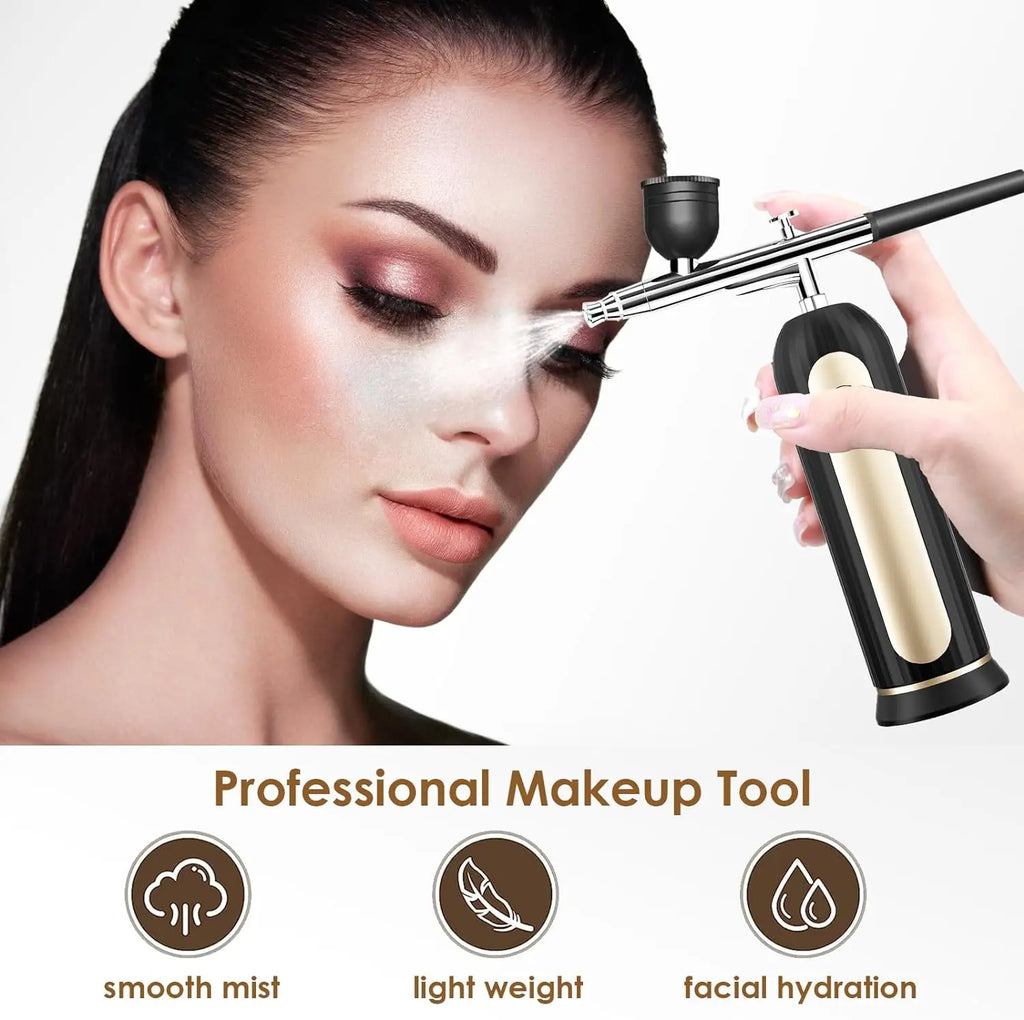 Cordless Airbrush Kit with Compressor For Nail- Portable Handheld Auto Airbrush Gun Set for Makeup Painting Cake De