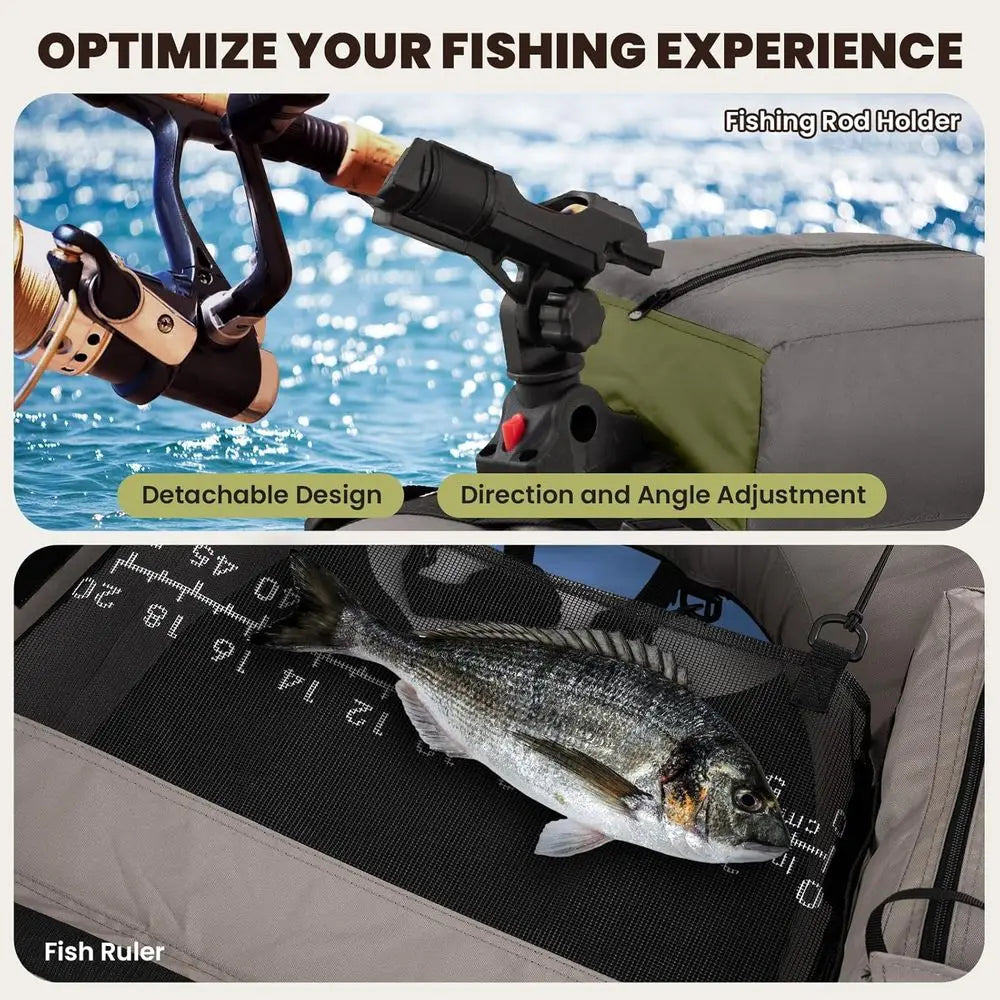 Inflatable Belly Boat with Oar, Flippers, Rod Holder, Fish Ruler, Hand Pump & Zipper Storage, Portable Backpack Float Tubes for