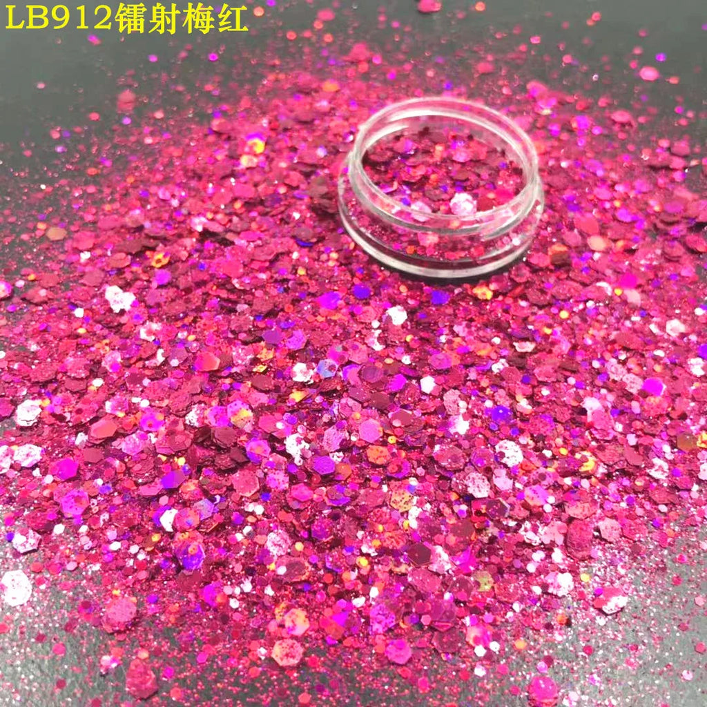 24 Colors Holographic Chunky Glitter 24 Colors Total Laser Nail Glitter Flakes Chunky Holographic Laser Nail Glitter 2030