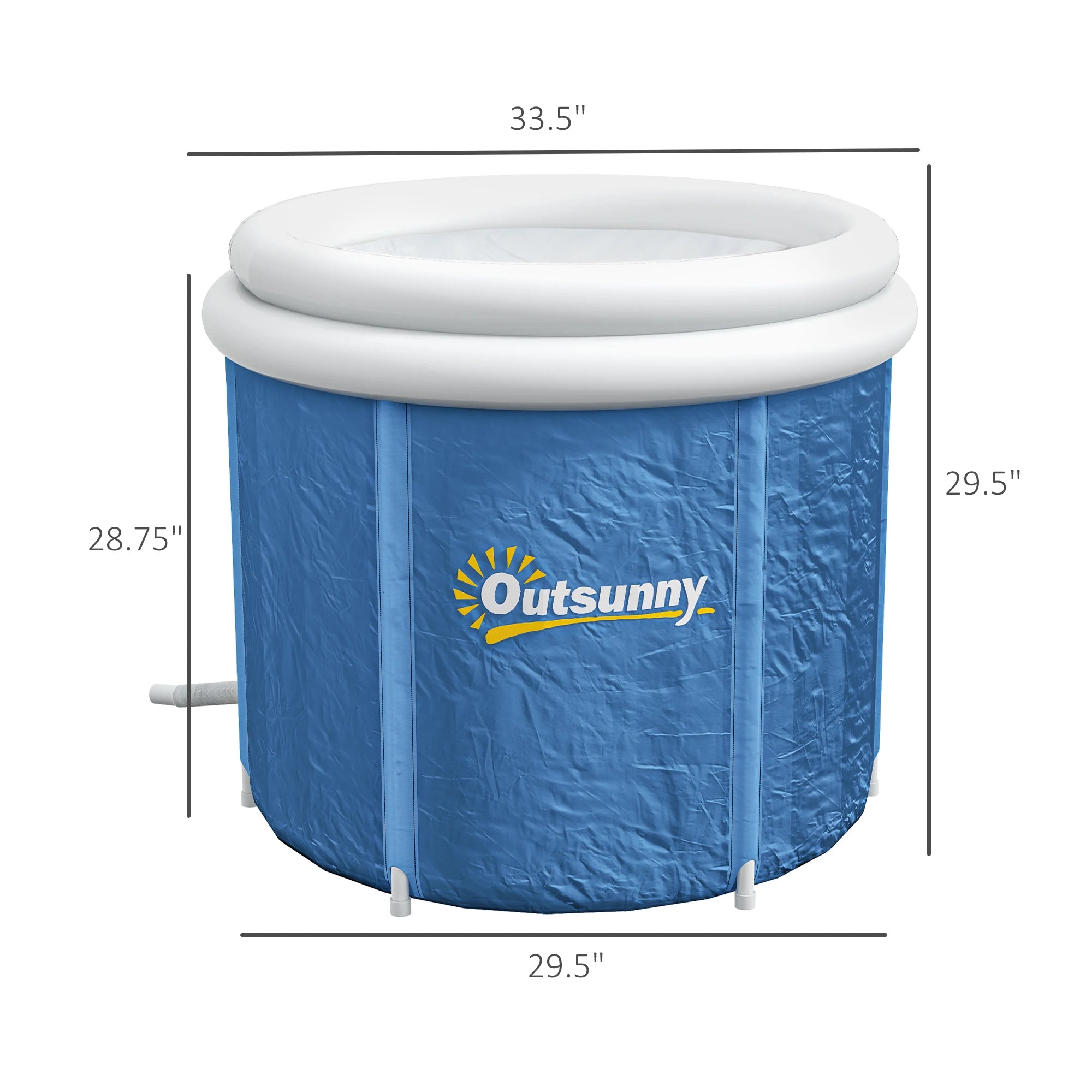 Inflatable Ice Bath Tub 100 Gallon Cold Plunge Pool for Athletes Recovery with Thermal Cover Hand Pump Carry Bag Blue and Black
