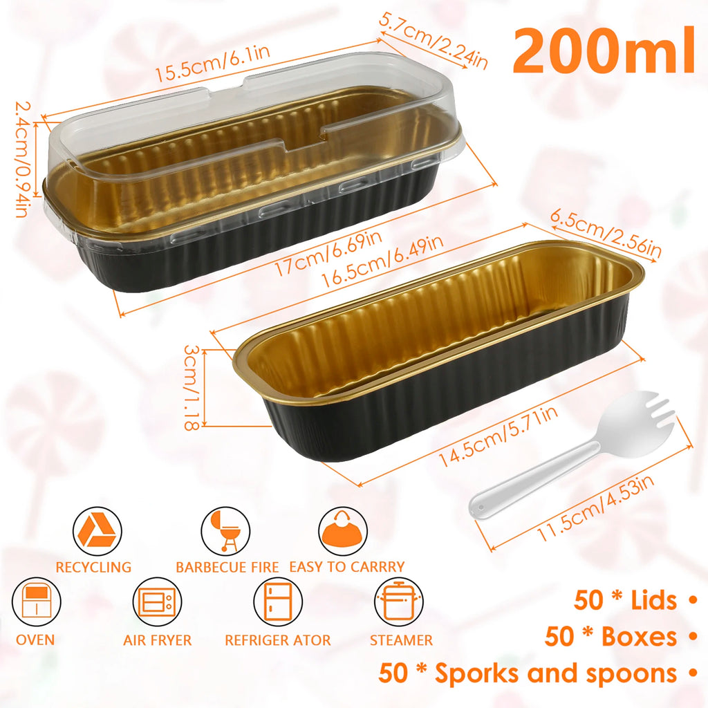 50/100pcs Moldes Mini de Aluminio con Tapa y Cuchara | Muffins y Chocolates 🍰