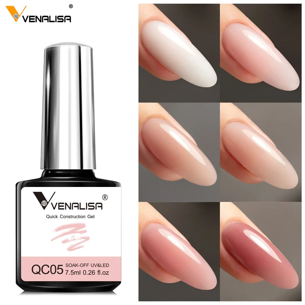 Gel de Construcción Rápida VENALISA 7.5ml | Semitransparente Jelly | Nude Rosa UV/LED 💅 - Firu Total Sales