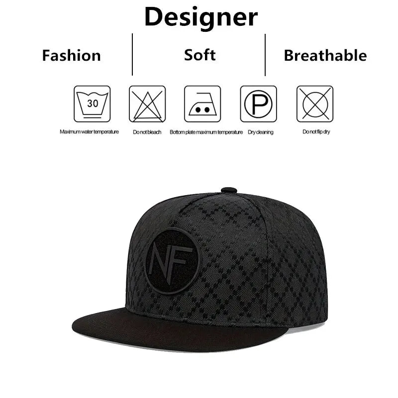 Unisex NF Letter Embroidery Hip-Hop Hats Spring and Autumn Outdoor Adjustable Casual Baseball Caps Sunscreen Hat - Firu Total Sales