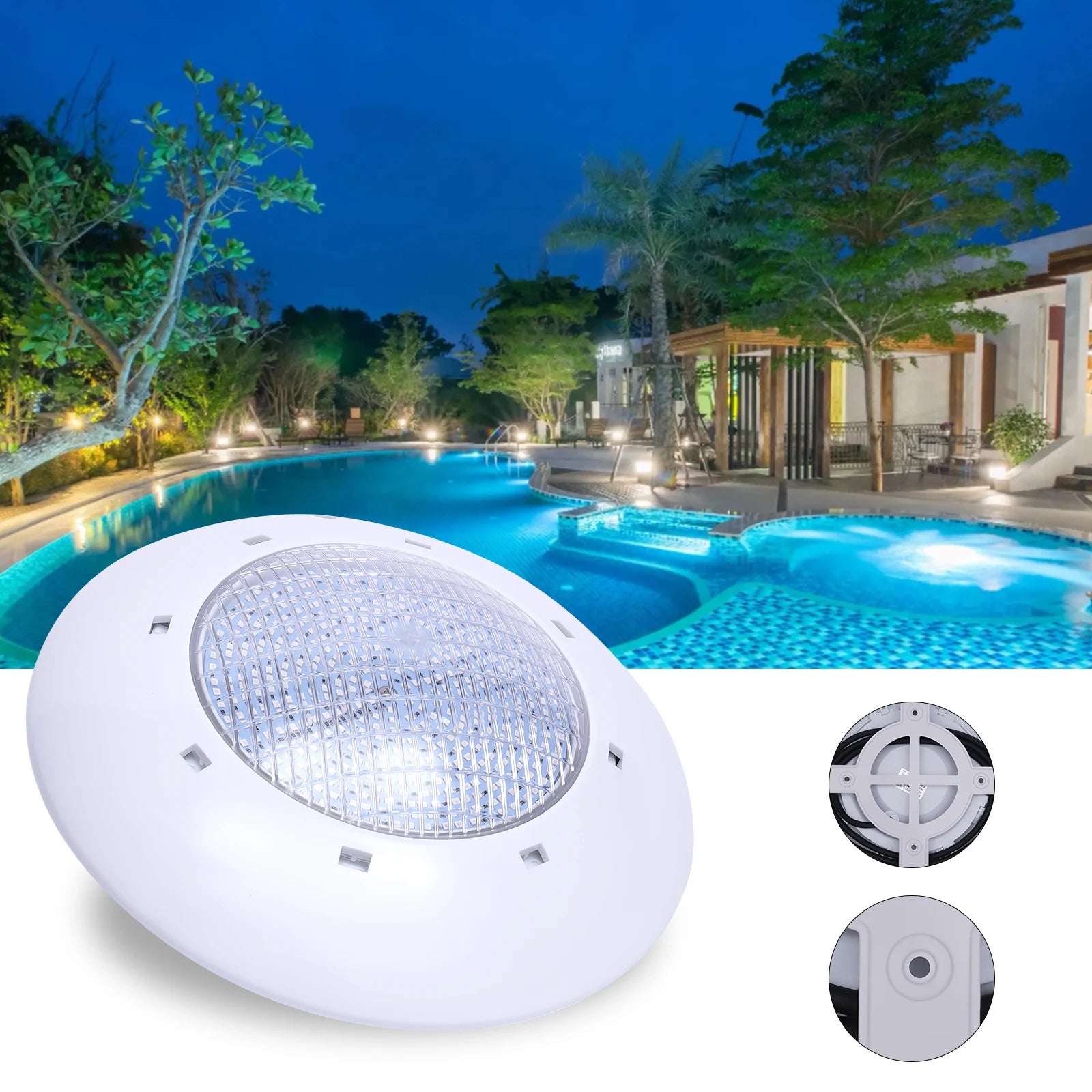 35w Underwater Pool Light With Remote Control LED Light Source Wall Mounting 120° Lighting Angle Seal Ring