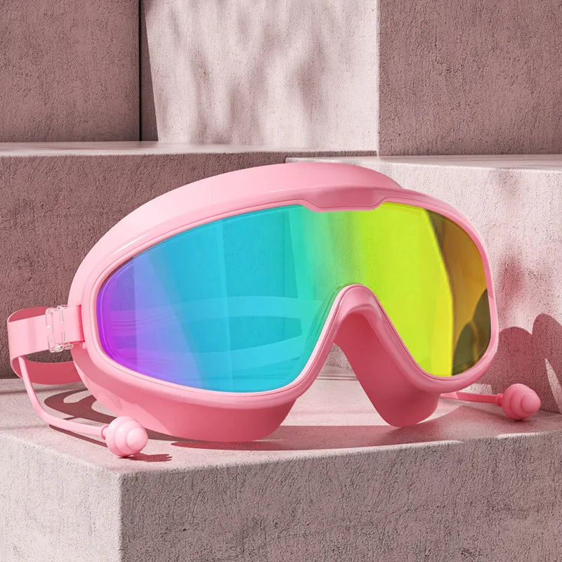 Adult electroplated large frame swimming goggles/anti-fog and anti-ultraviolet/safety optical lenses/swimming accessories