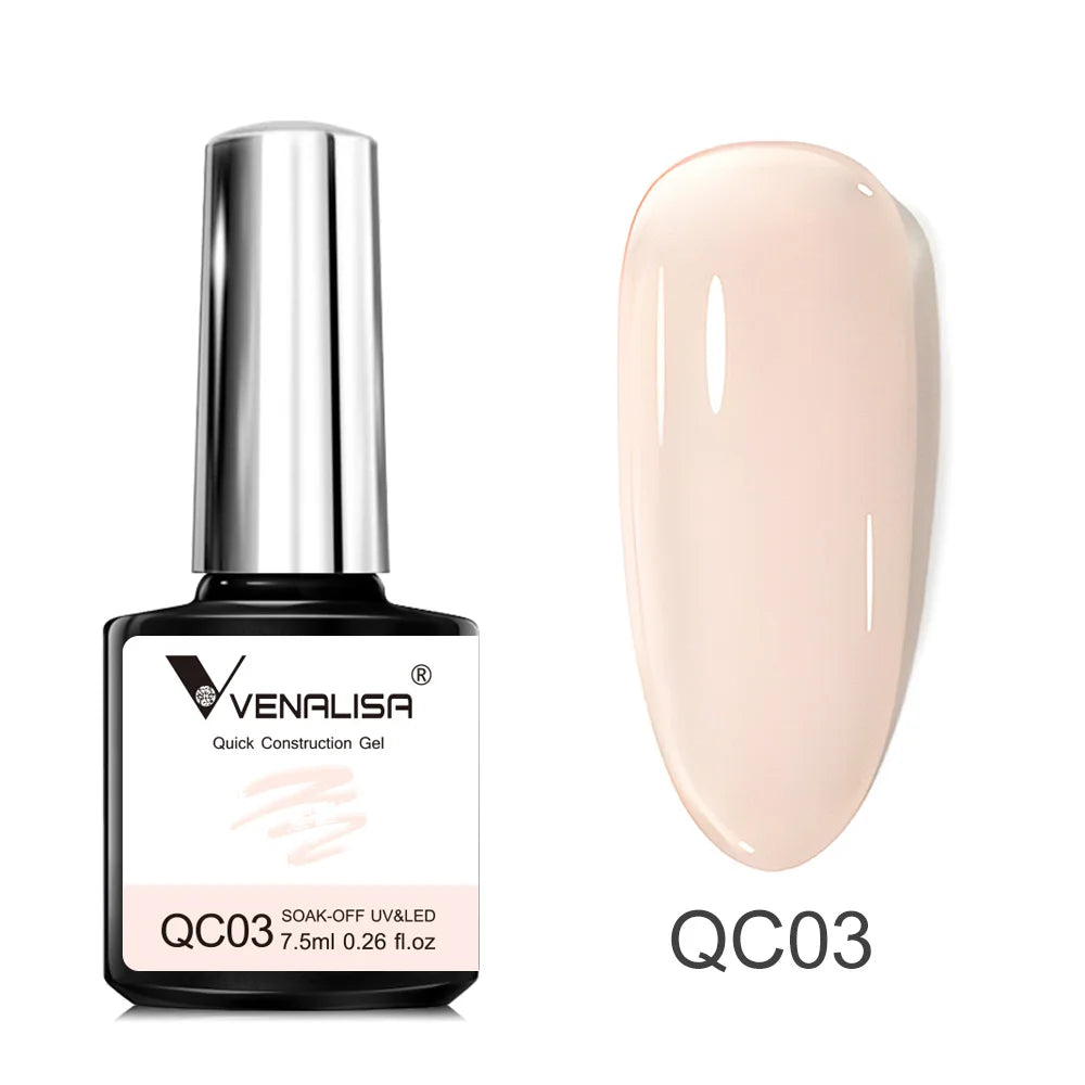 Gel de Construcción Rápida VENALISA 7.5ml | Semitransparente Jelly | Nude Rosa UV/LED 💅 - Firu Total Sales