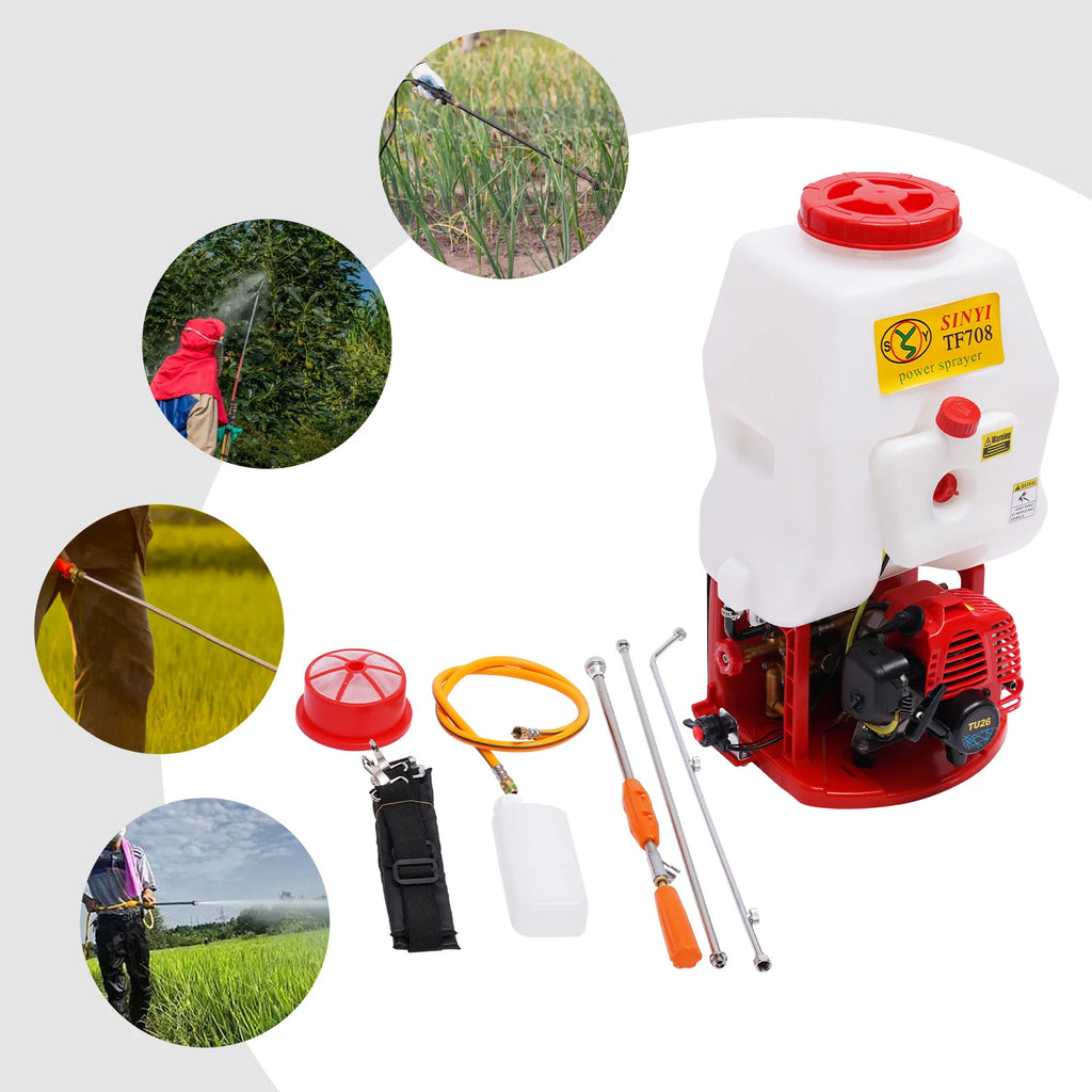 20L Backpack Sprayer 700w 25.4cc Portable Sprayer High-pressure Pump Knapsack Atomizer for Fields and Orchards