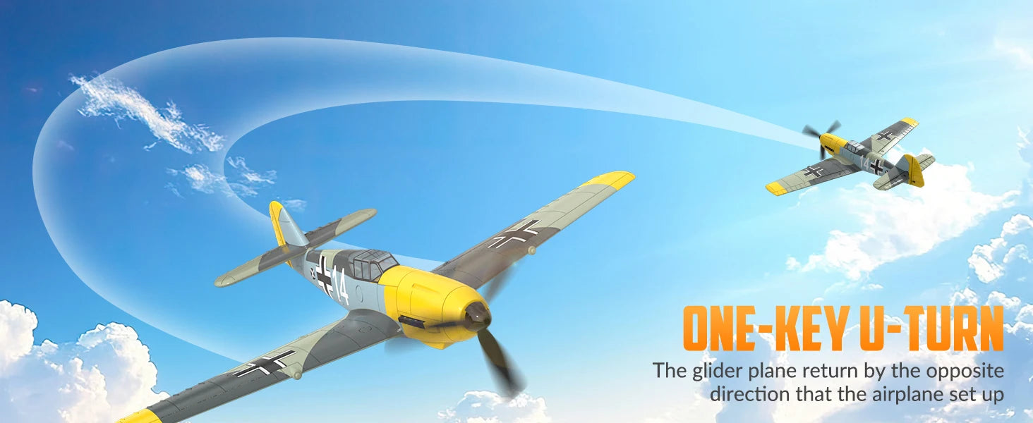 VOLANTEXRC Avión RC BF109 | 4 Canales | RTF | Alerón y Giroscopio | Acrobacias | 3 Modos | Fácil para Principiantes