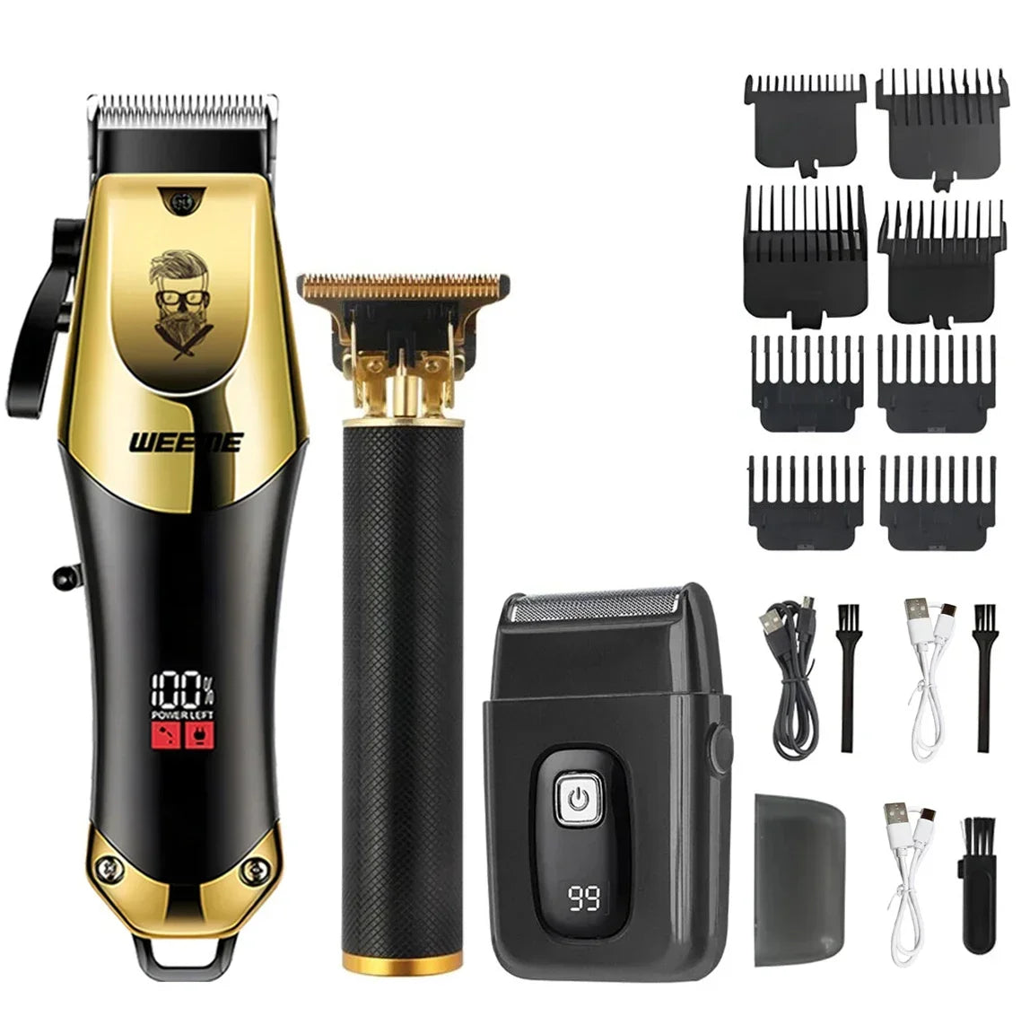 Cordless Electric Hair Cutting Machine Vintage Hair Clipper Portable Shaver Barber USB Fast Charging Hair Trimmer For Hairdresse - Firu Total Sales