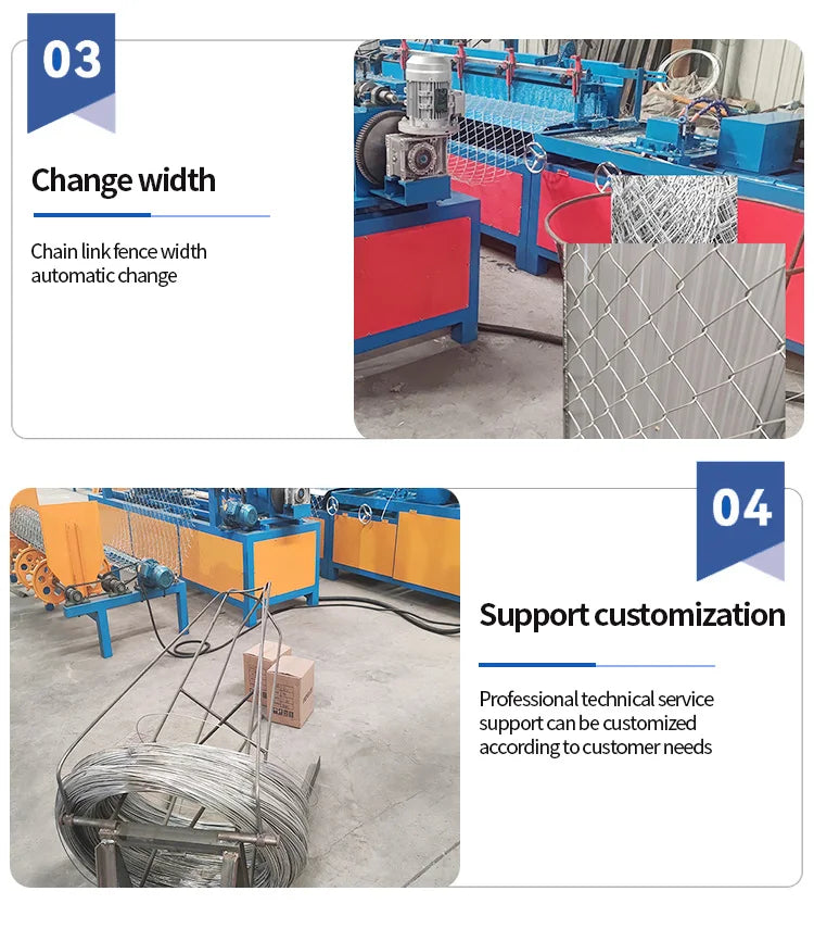 Corrosion-Resistant Chain Link Fence Weaving Machine  Full Automatic Double Chain Link Fence Machine Wire Mesh Knitting Machine