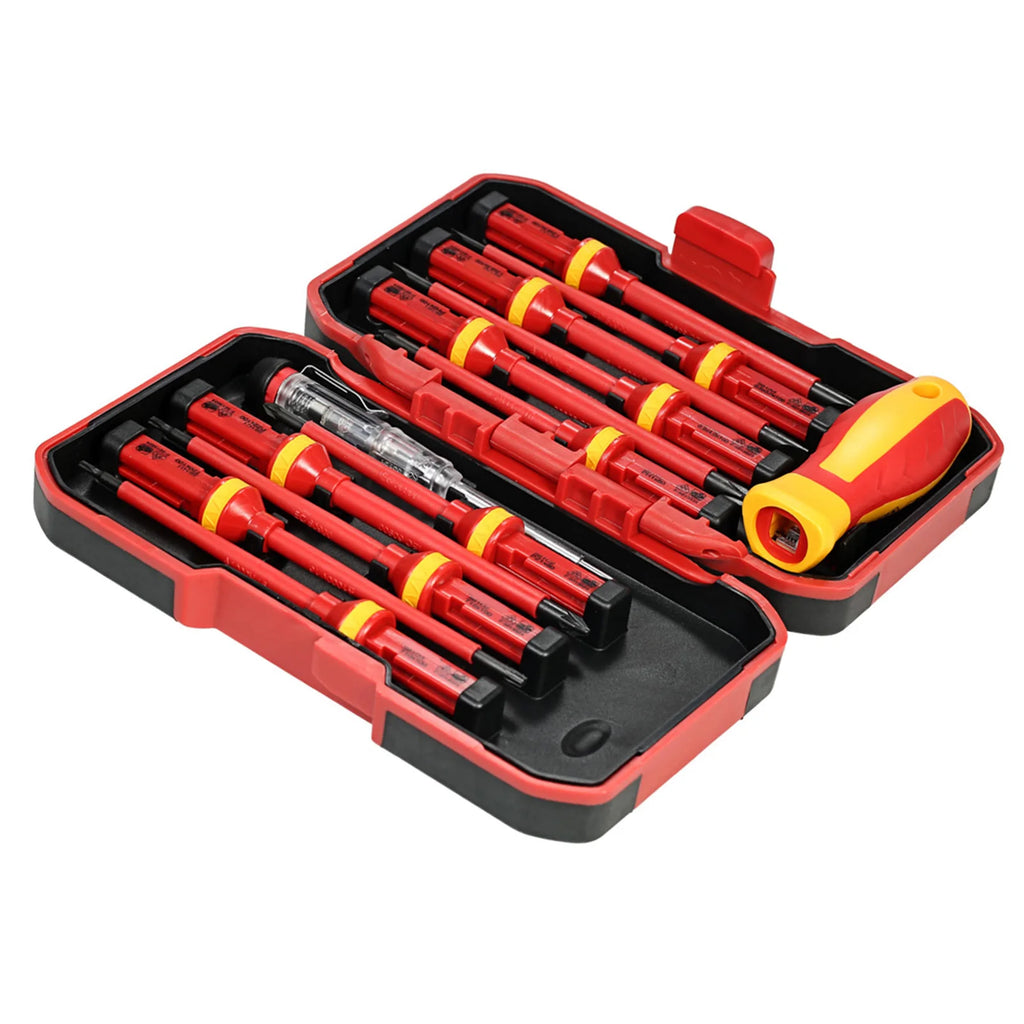 VDE Insulated Screwdriver Set 1000V Slotted Phillips Magnetic Screw Driver Bits Kit With Tester Pen Electricians Hand Tools