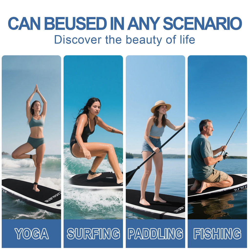 CADALENE Inflatable Stand Up Paddle Board with SUP Accessories, Anti-Slip EVA Deck 10' Inflatable Paddle Boards for Adults