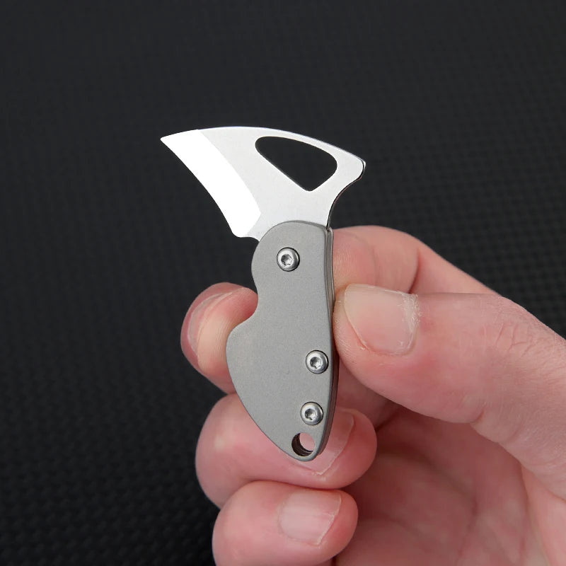 TC4 Titanium Alloy Woodpecker Folding Knife EDC Portable Keychain 7CR Steel Blade Knife Express Unpacking Pocket Knife EDC Tool